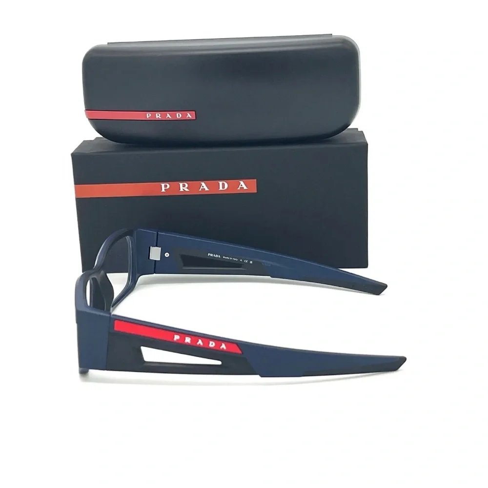 Prada Sport  PS 03PV MAG1O1 Matte Blue Black  / Demo Lens 55mm Eyeglasses - Picture 3 of 4